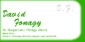 david fonagy business card